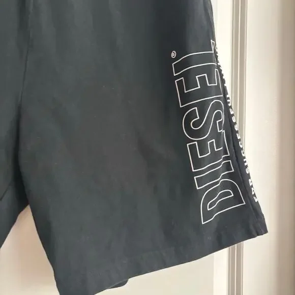 Diesel UMLB-PAN CALZONCINI Black Drawstring Sweat Shorts Mens XL Lounge - Picture 4 of 12